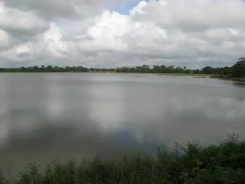 The wide water of Tissa Wewa, an ancient reservoir at Anuradhapura