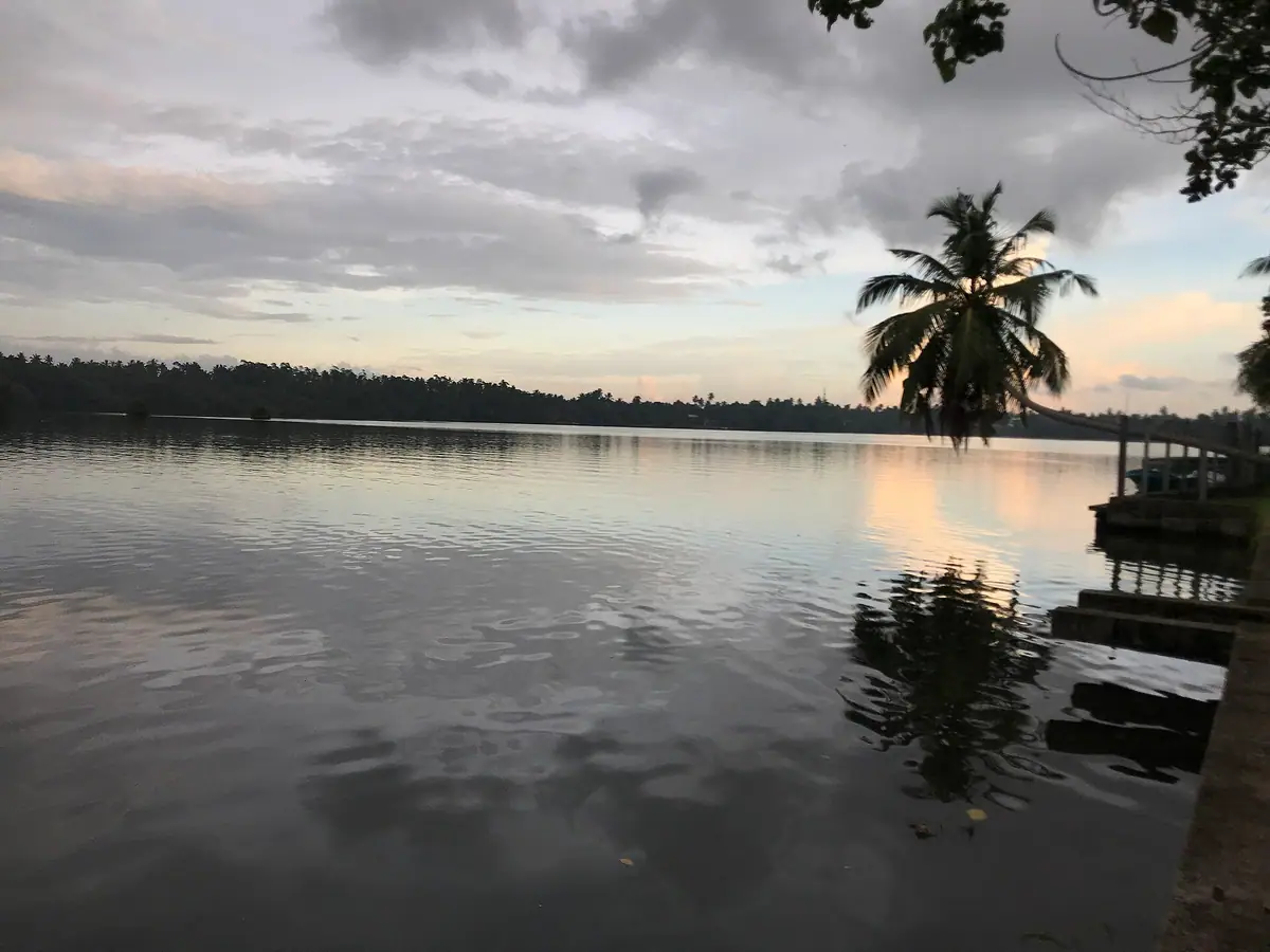 The Bentota river in the evening, seen from the Aluthgama bank