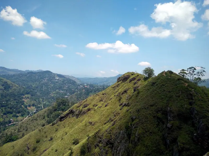 The grassy ridge of Little Adam's Peak above Ella
