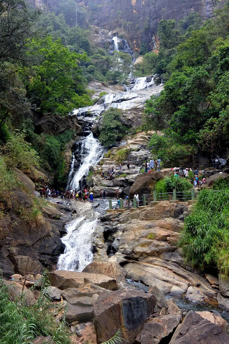 Ravana Falls tumbling down the rocks near Ella
