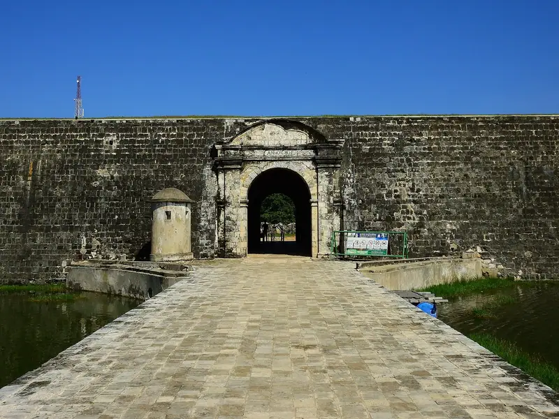 The stone gateway and bridge into Jaffna Fort