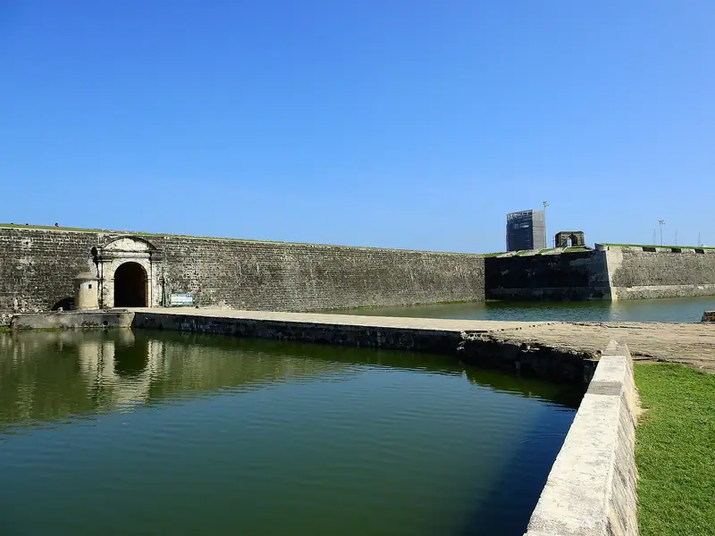 The moat and ramparts of the Dutch fort at Jaffna