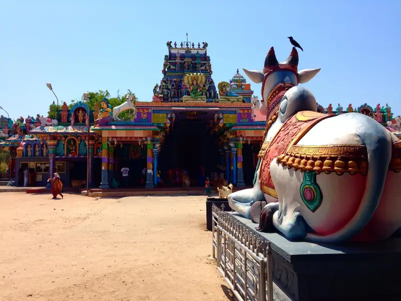 The decorated gateway of Nainativu Nagapooshani Amman Kovil