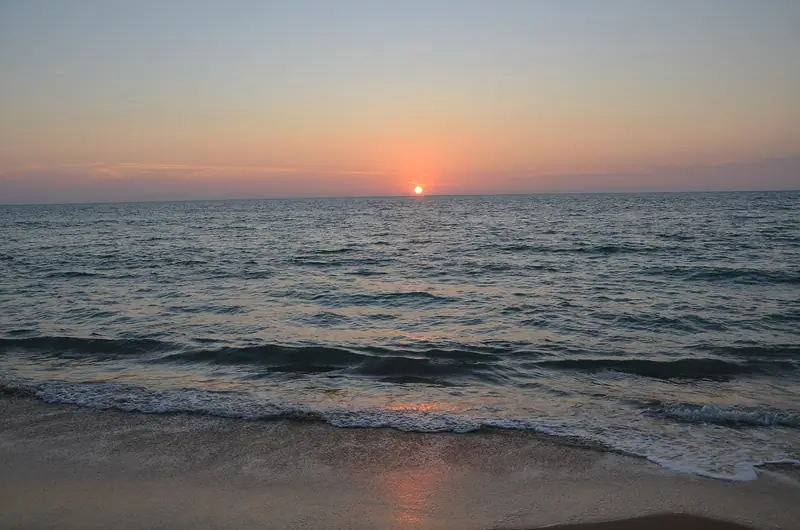 Sunset over the sea at Kalpitiya beach