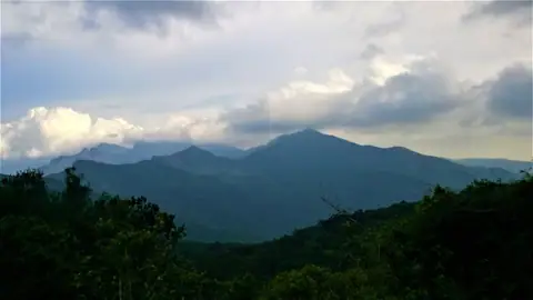 Evening light over the mountains of the Knuckles range