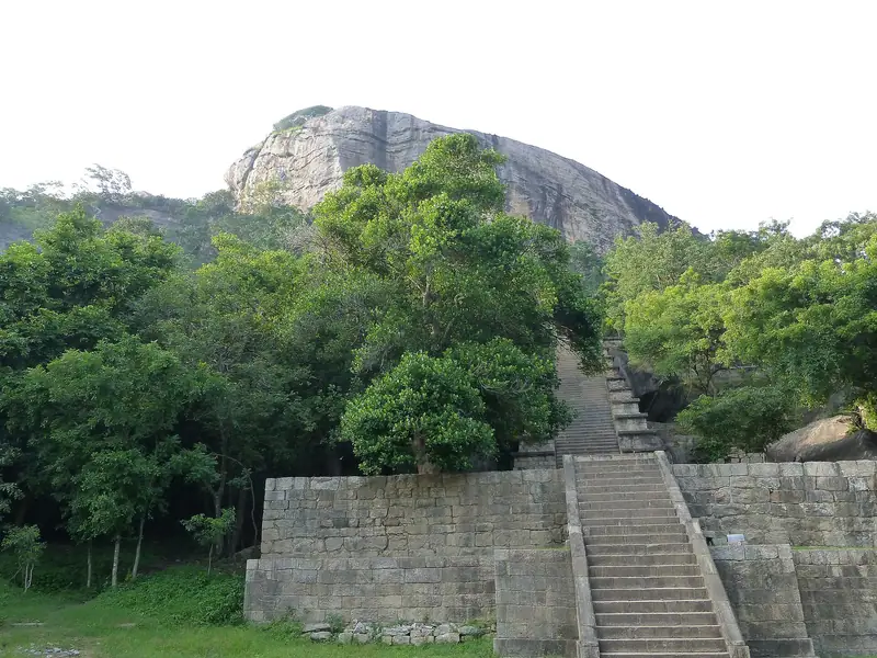 The lower flight of steps at Yapahuwa below the great rock