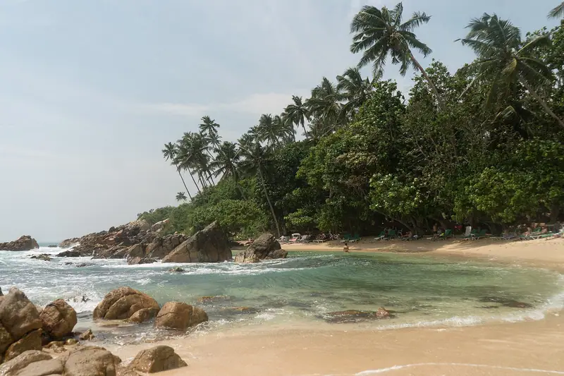 The small rocky cove at Secret Beach, Mirissa