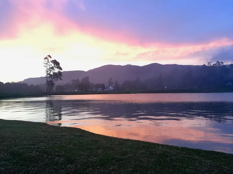 Sunset over Gregory Lake, Nuwara Eliya