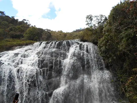 A waterfall on the trail in Horton Plains National Park