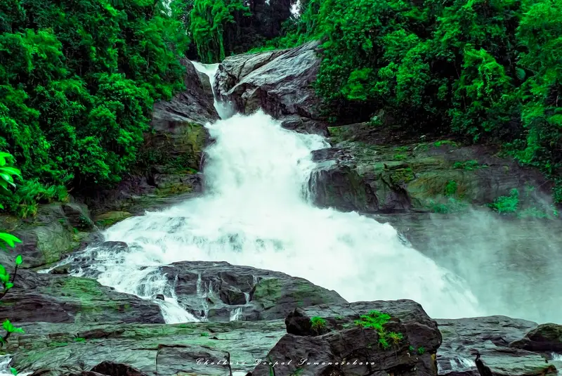 Bopath Ella waterfall in the forest near Kuruwita, Ratnapura District