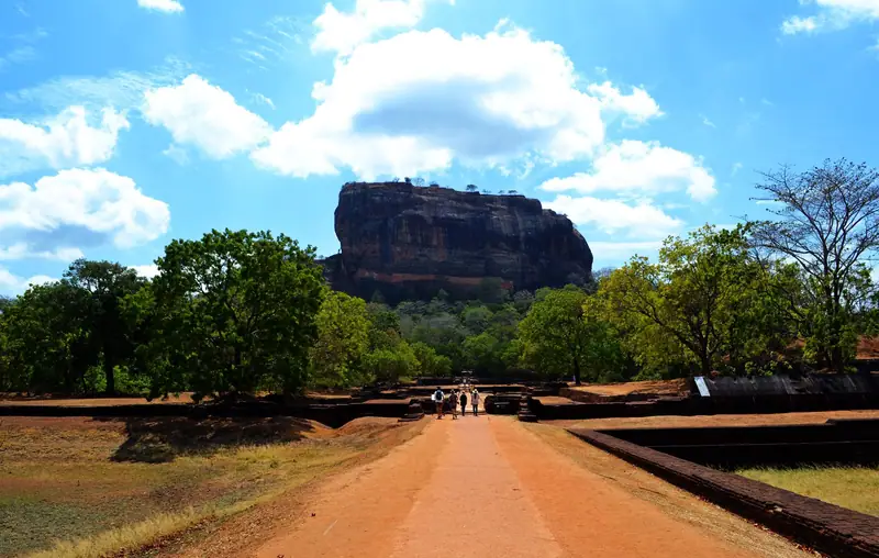 The path through the Sigiriya water gardens towards the rock