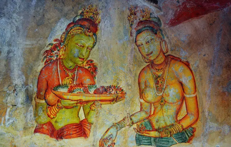 The painted maidens of the Sigiriya frescoes