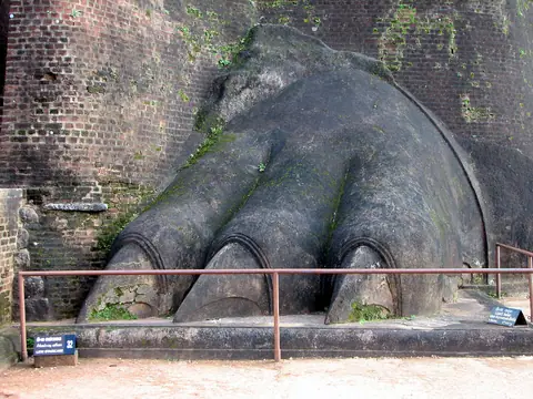 One of the giant lion's paws carved at the last stairway of Sigiriya