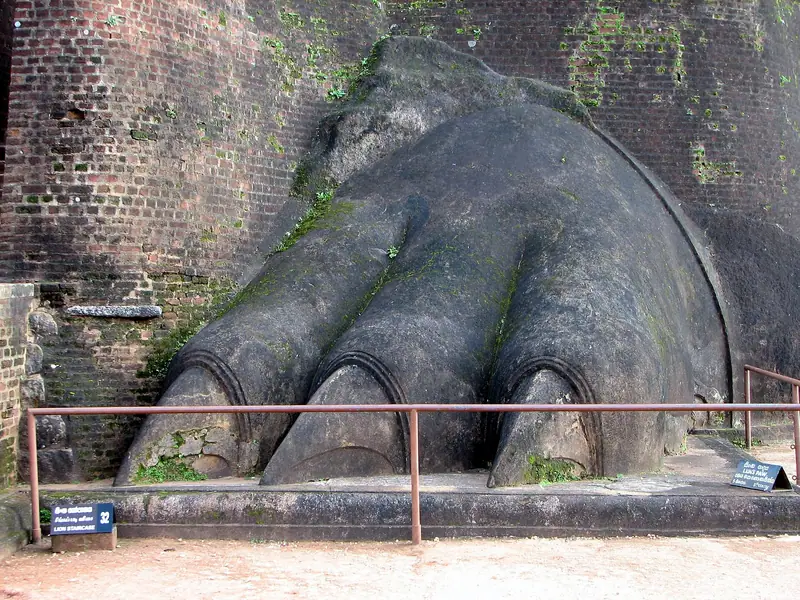 One of the giant lion's paws carved at the last stairway of Sigiriya