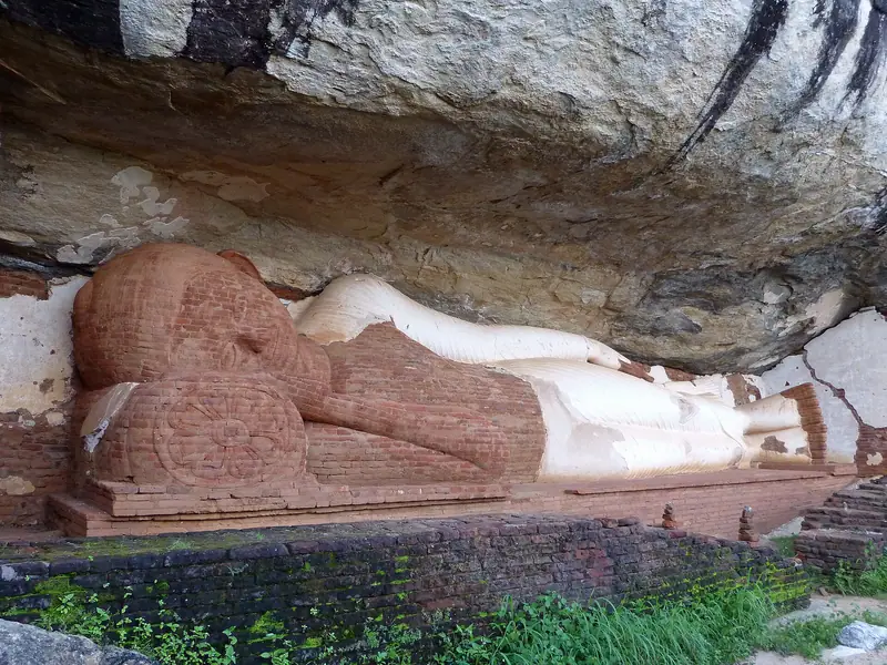 The brick reclining Buddha on the climb up Pidurangala rock