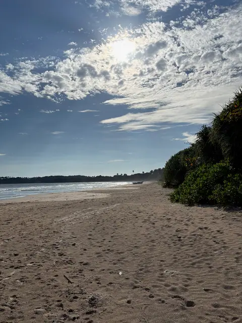 The quiet sand of Seenimodara beach near Tangalle
