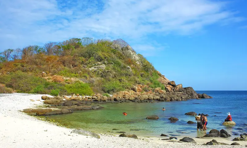 The main rock of Pigeon Island National Park off Nilaveli, Trincomalee