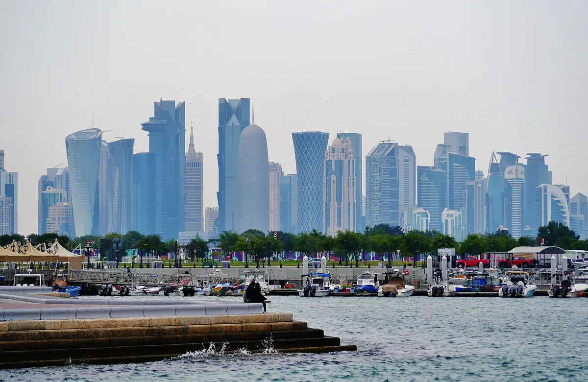 The Doha skyline across the Corniche