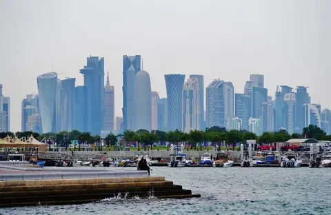 The Doha skyline across the Corniche