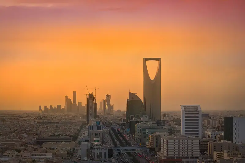 The Riyadh skyline with the Kingdom Centre tower